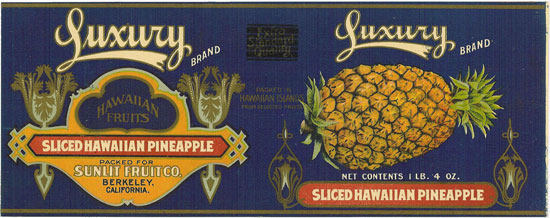 Show product details for LUXURY SLICED HAWAIIAN PINEAPPLE 1lb 4oz