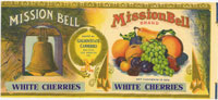 Show product details for MISSION BELL WHITE CHERRIES 15 oz