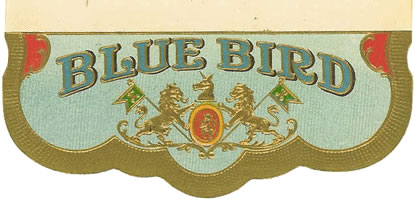 BLUE BIRD back flap label