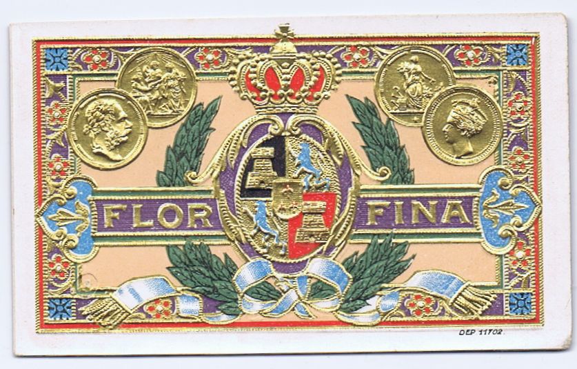 Cerebro FLOR FINA Original Antique Label Art