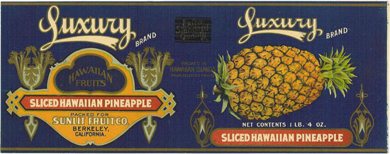 LUXURY SLICED HAWAIIAN PINEAPPLE 1lb 4oz