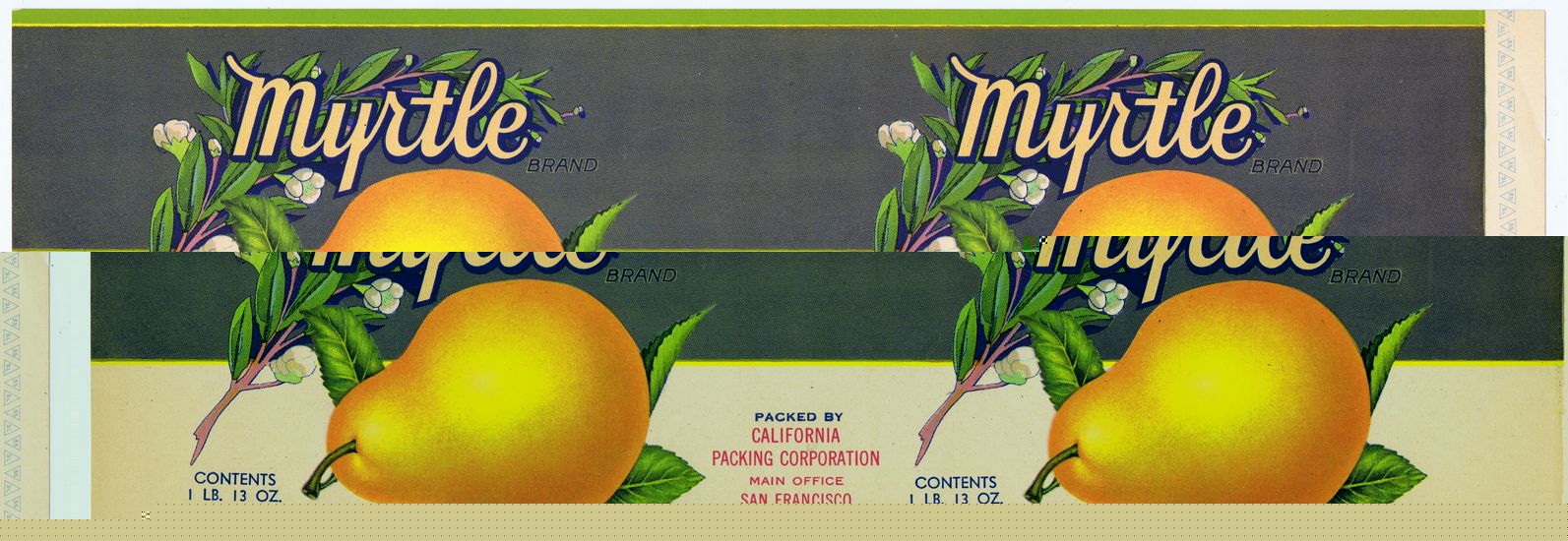 MYRTLE BRAND BARTLETT PEARS 