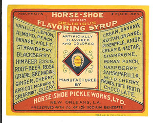 HORSE-SHOE FLAVORING SYRUP