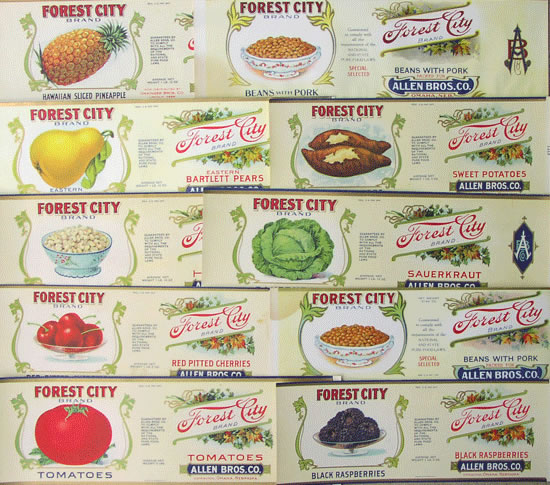 FOREST CITY CAN LABEL COLLECTION
