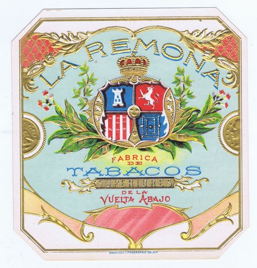 LA Flor de R Azogue  original outer cigar label 